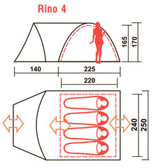 Кемпинговая палатка Canadian Camper Rino 4 royal