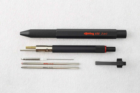 Ручка многофункциональная Rotring 600 Trio Pen, Matte Silver, 0,5 mm (2164109)