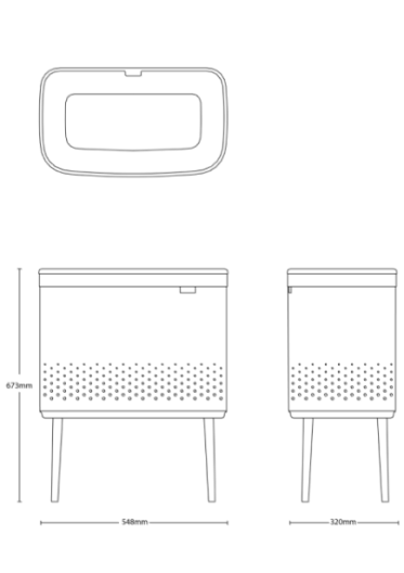 Бак для белья Bo с пластиковой крышкой (60 л), Черный матовый, арт. 200526 - фото 3