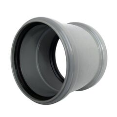 Муфта ПП (полипропилен) для канализации Дн 32 двухраструбная (соединительная, с упором) с уплотнительными кольцами, Политэк