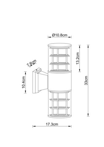 Уличный настенный светильник Arte Lamp TOKYO A5315AL-2BK