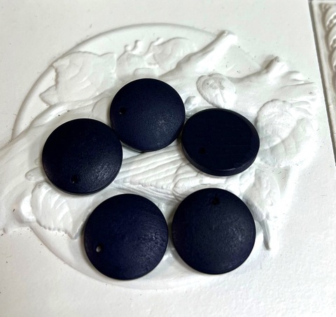 Деревянные бусины, 20мм, цвет темно-синий (5шт)