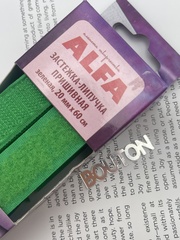 Застежка-липучка пришивная ALFA зеленая