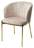 Стул DIANA UF912-11B античный бежевый, велюр / золотой каркас