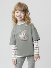 фуфайка  для девочки  КР 302902/хаки 6206 к663