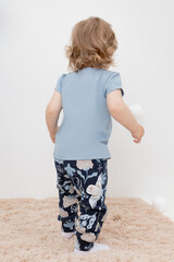 брюки  для девочки  КР 400605/индиго,волшебные совы к419