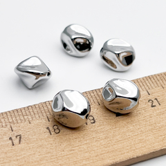 Бусина, цвет серебро (родий), размер 10,5*9,5 мм, цена за 1 шт
