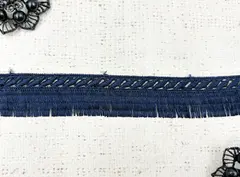 Кружево плетеное бахрома, ш. 2,5 см, тёмно-синий
