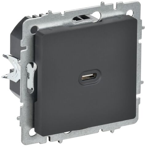 BRITE Роз. USB C 65Вт высокоскор. зар. РЮ12-1-БрГ граф. IEK