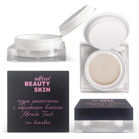 Beauty Skin Пудра рассыпчатая с мерцающим блеском Miracle Touch тон бежевый 6г (Китай)