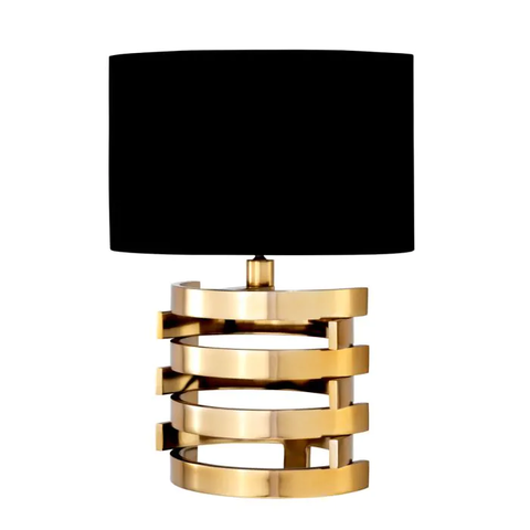 Настольная лампа Boxter, размер S, золотистая с черным абажуром