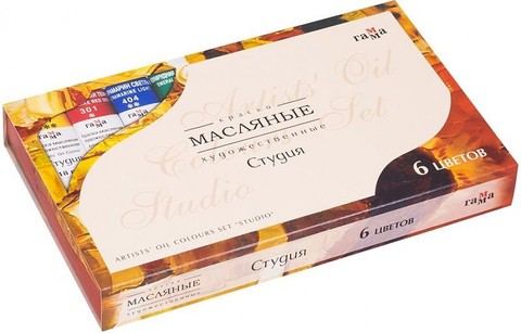 Краски масляные набор 6 цветов