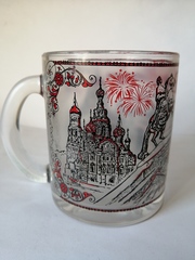 Кружка 300 мл стекло с видами Петербурга.