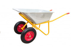 Тачка строительная 2-колес. 110 л/0,8 мм/ПЕНОПОЛИУРЕТАНОВОЕ колесо PU13"(3.00х8)20 мм