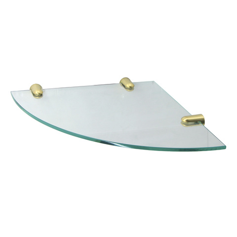 WasserKRAFT K-533BRUSHED GOLD Полка  стеклянная угловая
