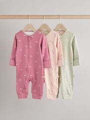 Комбинезон / Cлип для малышей Next B60-692, 3 шт., Бежевый, Розовый, Светло-зеленый