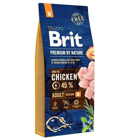 Brit Premium Nature Adult M сухой корм для взрослых собак средних пород (курица) 1кг