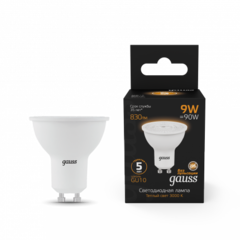 Лампа Gauss LED MR16 9W 830 lm 3000K GU10 101506109