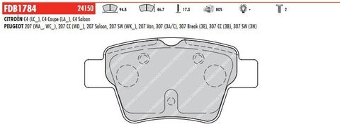 FDB1784 Тормозные колодки дисковые OE 'PREMIER'