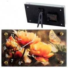 Часы 21 Bek настольные 1323-114  "Оранжевая бабочка"