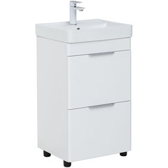 Aquanet 312420 Тумба с раковиной Ирис new 50 напольная 2 ящ. цв.белый глянец (312420) фото