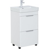 Aquanet 312420 Тумба с раковиной Ирис new 50 напольная 2 ящ. цв.белый глянец (312420)