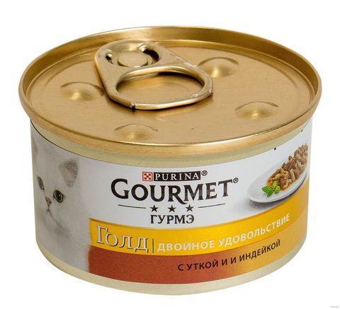 Gourmet Gold консервы с уткой и индейкой для взрослых кошек 85 г