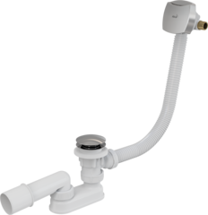 Сифон для ванны CLICK/CLACK с напуском воды через перелив, хром, арт.A508KM-120 AlcaPlast фото