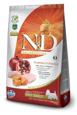 Сухой беззерновой корм Farmina N&D Grain Free Pumpkin Chicken & Pomegranate Adult Dog Mini