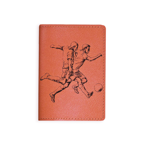 Обложка на паспорт "Футбол", рыжая