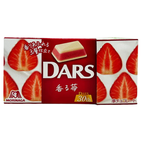 Шоколад белый со вкусом ароматной клубники Morinaga Dars, 46 гр