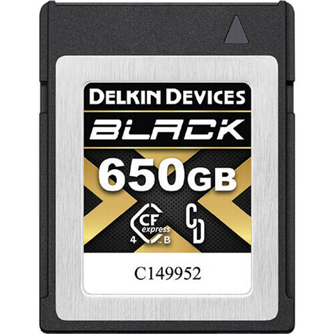 Карта памяти Delkin Devices Cfexpress B 4.0 650GB BLACK 4.0 3650 / 3250 MB/s