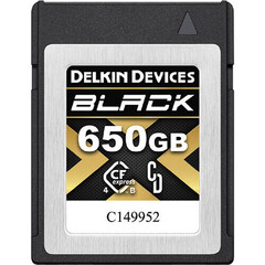 Карта памяти Delkin Devices 650GB BLACK 4.0 Cfexpress B 3650 / 3250/ 2060 MB/s