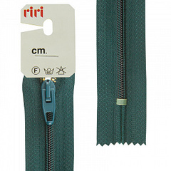 Молния пластиковая брючная неразъемная (Riri, пластик, Темно-зеленая тесьма 79856, 18)