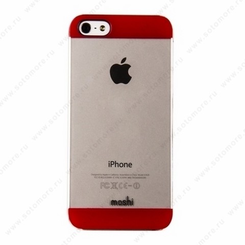 Накладка Moshi для iPhone SE/ 5s/ 5C/ 5 прозрачная с ярко-розовыми краями