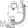 Сифон для ванны CLICK/CLACK с напуском воды через перелив, хром, арт.A508KM-120 AlcaPlast
