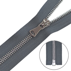 Молния металл Т5, L 75 см, серый/никель