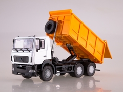 MAZ-6501 dump truck restyling white-orange 1:43 AutoHistory