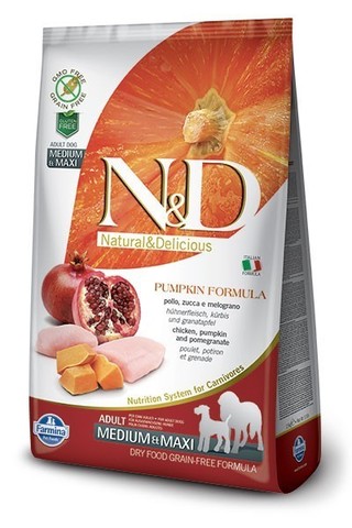 Сухой беззерновой корм Farmina N&D Grain Free Pumpkin Chicken&Pomegranate Adult Dog Medium&Maxi