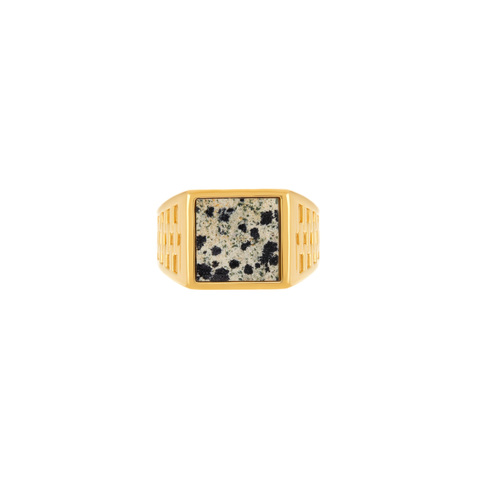Fused Woven Gemstone Square Signet Ring