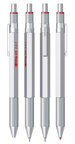 Ручка многофункциональная Rotring 600 Trio Pen, Matte Silver, 0,5 mm (2164109)