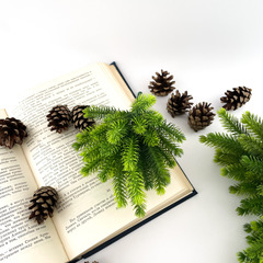 Еловая ветка искусственная, Мини Елочки, 28-30 лапок по 5,5-6 см., высота 18 см., набор 3 штуки.