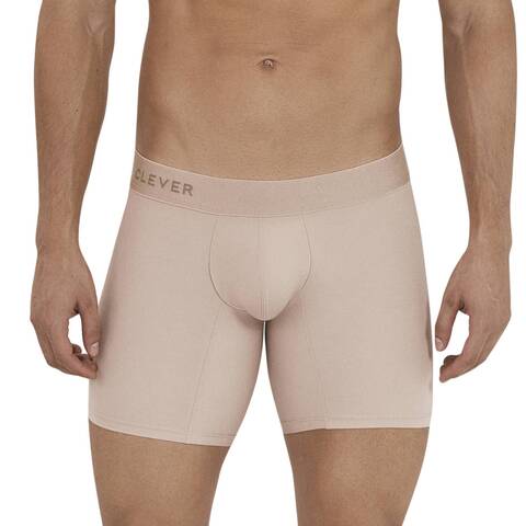 Мужские трусы боксеры удлиненные бежевые Clever NATURA LONG BOXER 112202