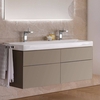 Раковина Geberit Xeno²: B=90см, T=48см, Отверстие под смеситель=По центру, Перелив=Без, Белый / Специальное керамическое покрытие KeraTect