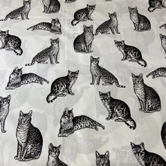 Ткань плашевка кошки монохром 3030