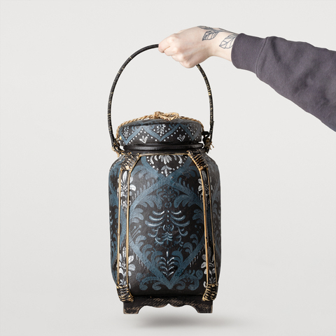 КОРЗИНА RICE POT LACQ MS BLUE BLACK