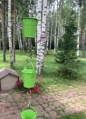 Дождевая цепь «Ведра на кольцах», зеленый