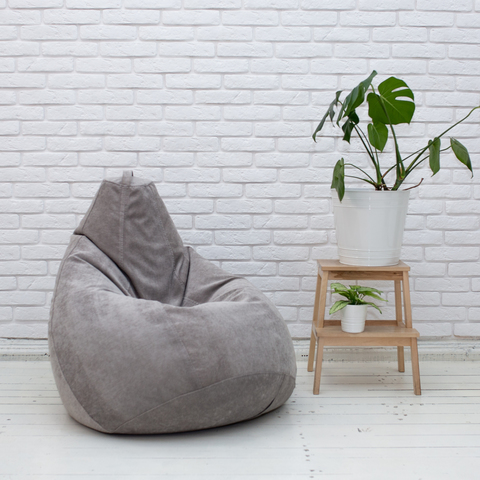 Груша M микровельвет (светло-серая)