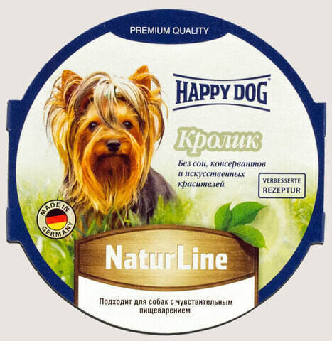 купить Happy Dog NaturLine Кролик влажный паштет (ламистер) для щенков и взрослых собак 1 шт