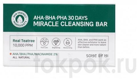 Мыло очищающее для проблемной кожи с кислотами AHA BHA PHA 30 Days Miracle Cleansing Bar, 160 гр